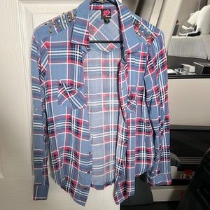 Xs 2B by bebe flannel with metal embellishments